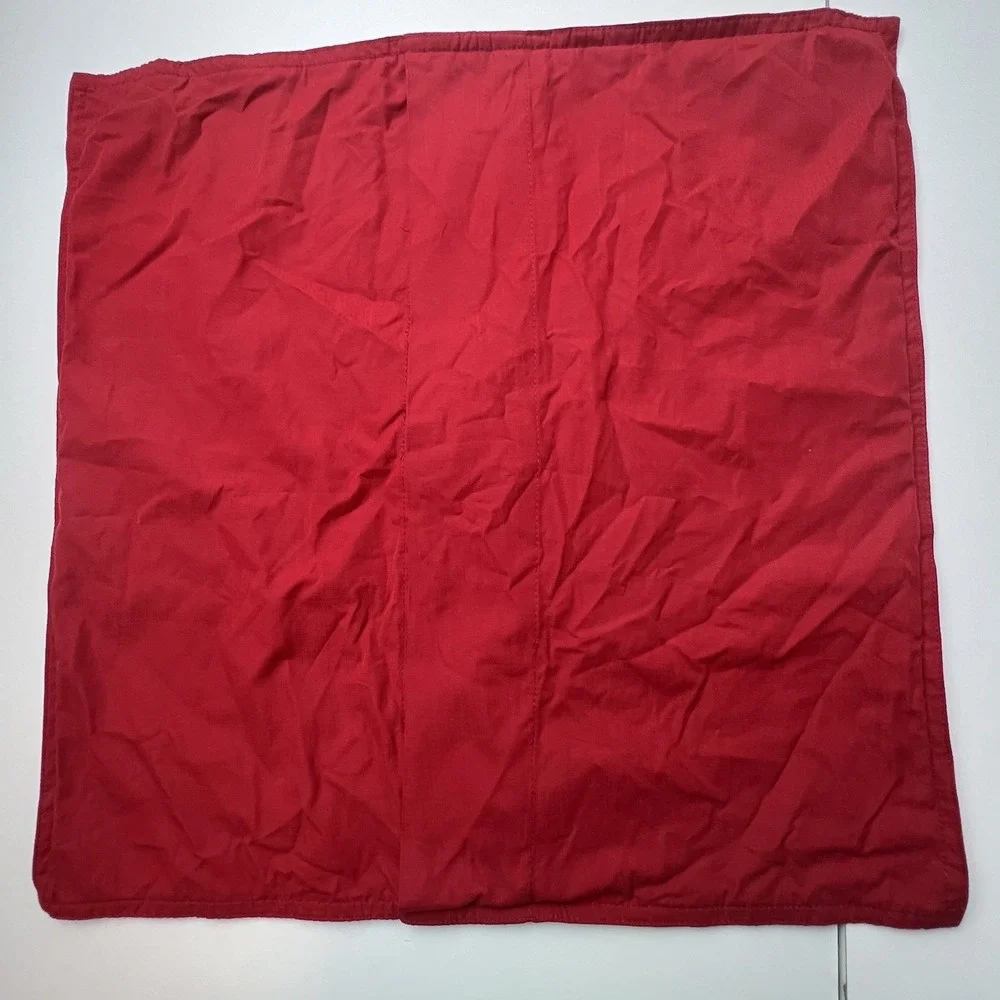 Nautica  Red Khaki Rope Tie Pillow Covers 17 X 17 Cotton, Exc Condition